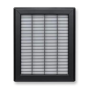 Imagem de Serve para abertura de duto 8x10 e 10x8 | Grade de piso de retorno de ar da Handua | Grelha de cobertura de ventilação andável para piso | Preto | Lâminas fixas resistentes | Dimensões externas: 24 cm