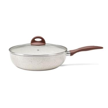 Imagem de Wok Com Tampa E Fundo De Indução Ceramic Life Brinox Granada Ø 28 cm V