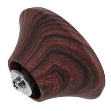 Imagem de HAKIDZEL Maçaneta de substituição de tampa de panela de grão de madeira, alça resistente ao calor para utensílios de cozinha, design ergonômico para uso seguro e confortável, cor marrom com parafusos