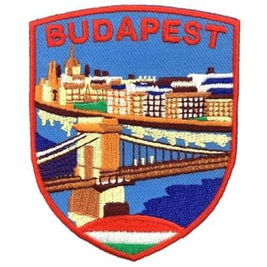 Imagem de Emblema bordado Budapest Hungria (7,6 cm) Emblema de lembrança de viagem pela Europa perfeito para jaquetas, chapéus, mochilas, camisas, bonés, adesivos de presente DIY