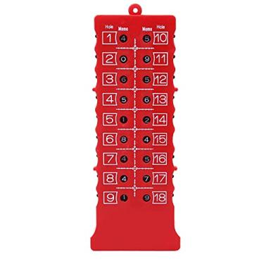 Imagem de KIMISS Placar Portátil de Plástico ABS de 18 Furos Com Corda de Contas Vermelhas - Contador de Pontuação Compacto para Treinamento e Competição (Marcador de barra (frisado) vermelho)