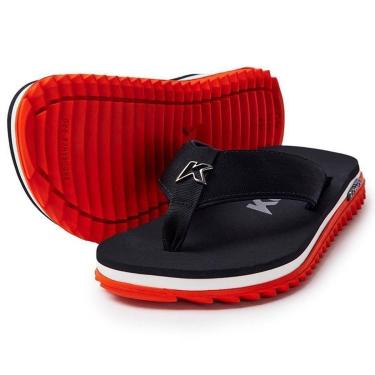 Imagem de Chinelo Kenner Kivah Line Masculino - Preto e Laranja - 43-Masculino