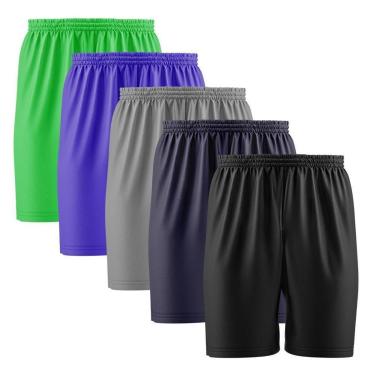 Imagem de Kit 5 Calção Short Futebol Basquete Vôlei Bermuda Dry Treino Academia-Masculino