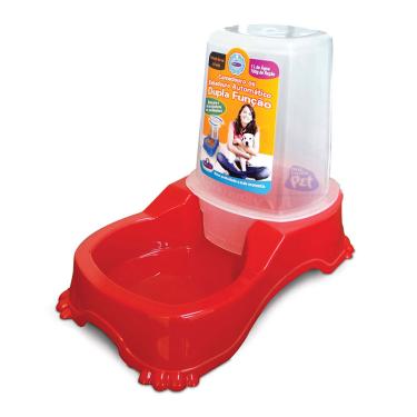 Imagem de Comedouro ou Bebedouro Automático Dupla Função Cães E Gatos Vermelho - Pet Injet