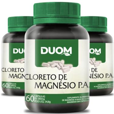 Imagem de COMBO 3 CLORETO DE MAGNÉSIO PA 60 CAPS CADA TOTAL 180 - DUOM