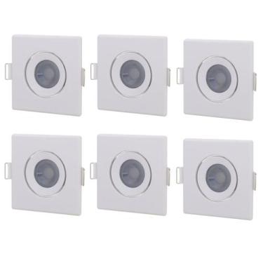 Imagem de Kit 6 Spot Quadrado Embutir MR11 LED 3w 6.000k Luz Branca Bivolt Empal