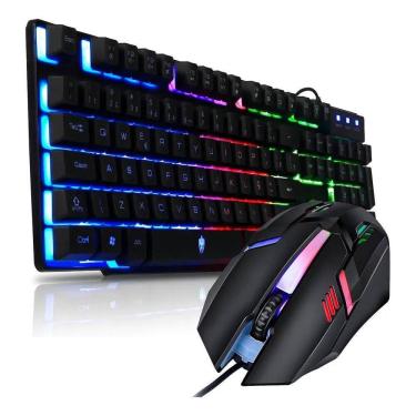 Imagem de Kit Gamer Teclado Semi-Mecânico Hawke + Mouse Led 7 Cores