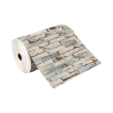 Imagem de Papel De Parede 3D Autoadesivo De Espuma Com Efeito Tijolo Antigo 70cm