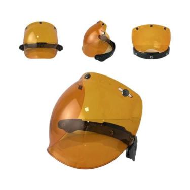 Imagem de Capacete De Motocicleta Vintage Com Viseira Bolha, Aberto, Articulado,