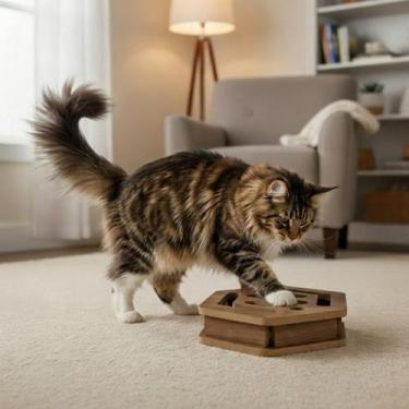 Imagem de Brinquedo Para Gatos Labirinto Integrativo Bolinha Para Gatos com Guiz