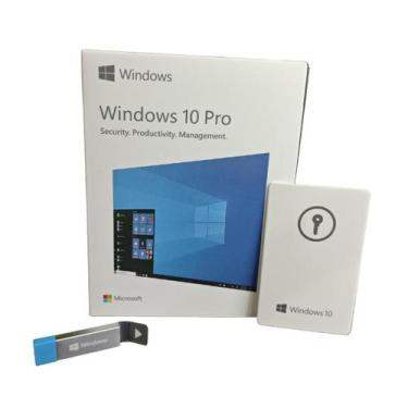Imagem de Windows 10 Pro 64 bits 1 PC Mídia Física Pen Drive Lacrado Nota Fiscal