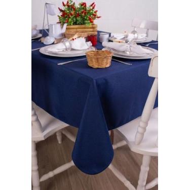 Imagem de Toalha de Mesa Retangular em Oxford Azul Marinho, 1,40 x 2,50