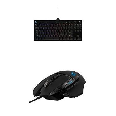 Imagem de Combo Teclado Gamer Mecânico Logitech G PRO e Mouse Gamer com Fio G502