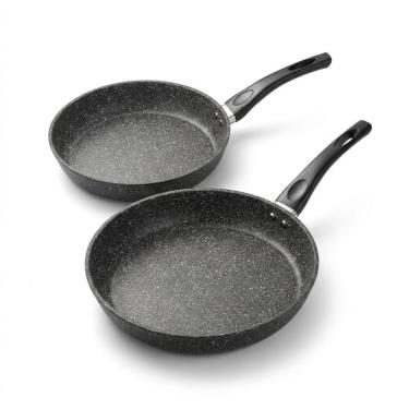 Imagem de Kit 2 Frigideiras Carbonstone N20 Antiaderente Aço Carbono com Revestimento de Granito Premium 20CM