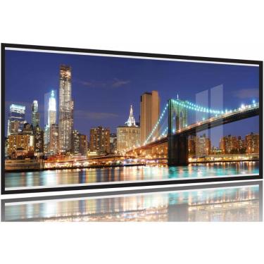 Imagem de Quadro Paisagem De Nova York Vista Da Ponte Brooklyn 130x60 Moldura Preta 2x2