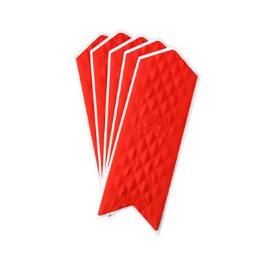 Imagem de BBxunsless Pacote com 5 capas de silicone de proteção de estrutura de bicicleta estrada bicicleta dianteira empilhadeira protetor adesivo de corrente - protege sua bicicleta contra arranhões e batidas (100 x 35 mm, vermelho)