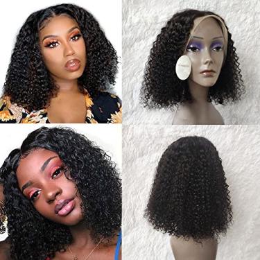 Imagem de Forawme Perucas de cabelo humano de densidade 150% para mulheres preto natural 35,5 cm cacheado encaracolado pré-colhido lace frontal perucas com linha do cabelo natural cabelo virgem