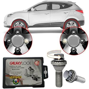Imagem de Trava Antifurto Anti Roubo de Roda Parafuso Porca Farad Galaxylock Hyundai Ix35 2011 à 2019 Com Mais de 10.000 Segredos H1/M