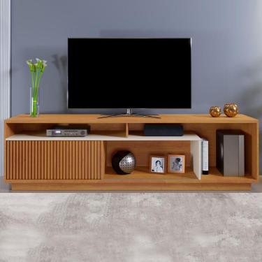 Imagem de Rack Para Tv Até 75 Polegadas Granada 1 Porta Naturalle/off White - Mavaular