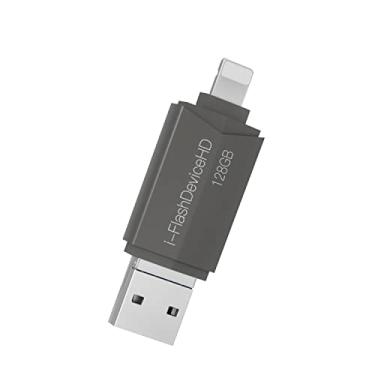 Imagem de WEIRUIXIN Cartão de memória Lightning para USB 3.0 de 128 GB para backup de iPhone/iPad/iPod, telefone micro Android, PC/TV/projetor