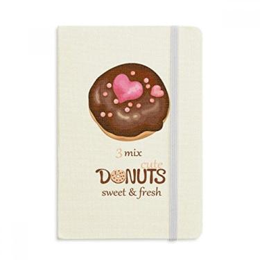 Imagem de Caderno de pasta de coração chocolate rosquinha para sobremesa doce oficial de tecido rígido diário clássico