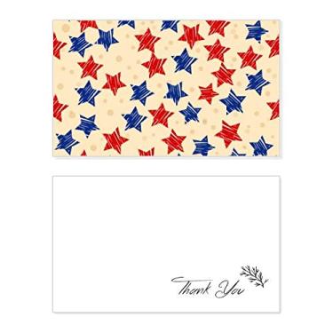 Imagem de Pentagrama azul vermelho elementos do país da América cartão de agradecimento aniversário aniversário saudação casamento agradecimento