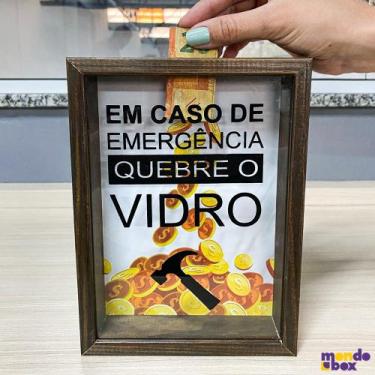 Imagem de Quadro Cofre Porta Dinheiro Moedas Com Vidro Caso Emergência - Mondobo