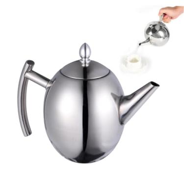 Imagem de Amosfun bule de água real café expresso água do fogão aquecedor de água moderno máquina de café retrô pote de café chaleira bule de aço inoxidável bule de chá forma de azeitona pote de som
