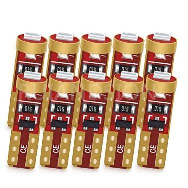 Imagem de Ruiandsion Lâmpada LED T5 12 V com base cunha azul para interior de carro, instrumentos, painel, painel, luzes indicadoras de ar condicionado, 10 peças