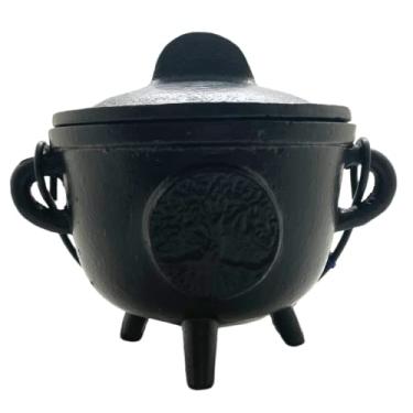 Imagem de Crystalo - Caldeirão de ferro fundido da árvore da vida com tampa, 10 cm