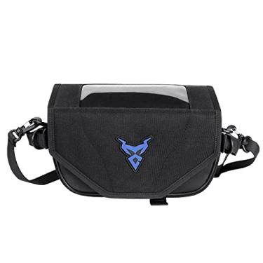 Imagem de FUUBAMB00 Bolsa frontal portátil para motocicleta, tela sensível ao toque, tela sensível ao toque, à prova de chuva, acessórios de alça de motor para assistentes de viagem ao ar livre, azul, 25 x 10 x