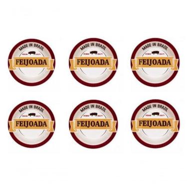 Imagem de Conjunto De Pratos Fundo De Porcelana Feijoada Premium 6pçs - Oxford