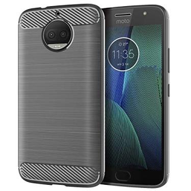 Imagem de NEKOYA Capa Moto G5S Plus, Moto G5S Plus capa com [gel de sílica de fibra de carbono] [Anti-impressão digital][mão antiderrapante] estojo anti-arranhões para Case Cover Moto G5S Plus