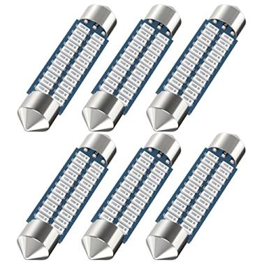 Imagem de Serundo Auto 578 Lâmpada LED Festoon 211-2 Lâmpada de LED para carro 41 mm 42 mm 1,6 polegadas 212-2 Lâmpada para luz de mapa de carro, 22SMD 3014 Chips Lâmpada LED Festoon Interior, Pacote com 6 peças Cor Azul