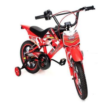 Imagem de Bicicleta Moto Cross Uni Toys Vermelha Aro 14 - Unitoys