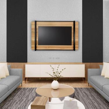 Imagem de Painel Para Tv Até 75 Polegadas Ripado Becca Estilo Industrial 200 X 90cm Marrom