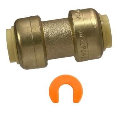 Imagem de 5 peças XFITTING Push Fit 3/8 polegadas x 3/8 polegadas, 3/20.3 cm Push Fit Acoplamento com 1 clipe, 27-6-6 = 5W.1C