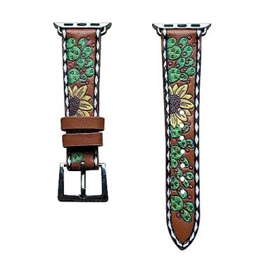 Imagem de Wonderent Western Watchband para Apple Watch tamanho 38 mm, 40 mm, 41 mm, 42 mm, 44 mm, 45 mm e séries 8, 7, 6, 5, 4, 3, 2, 1 e SE (38/40/41 mm, nº 84)