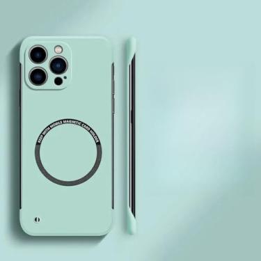 Imagem de Capa de telefone magnética rígida sem moldura para iPhone 15 14 13 12 11 Pro Max Plus Ultra Thin Cover, Mint, para iPhone 3GS