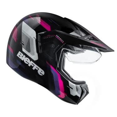 Imagem de Bieffe Capacete Moto Enduro Fechado 3 Sport Horizon Preto/Rosa 58