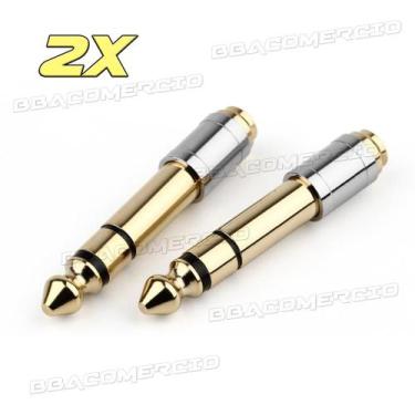 Imagem de Kit 2x Adaptador P10 Fone P2 Akg Koss Sony Roland Estéreo - BBACOMERCI