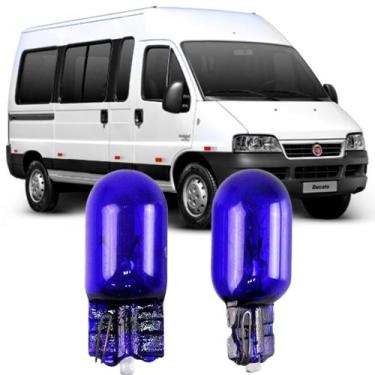 Imagem de Par Lâmpadas Pingo Super Branca Esmagada T10 Fiat Ducato Faroleta Teto