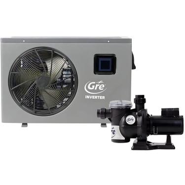 Imagem de Trocador de Calor Inverter 45.000 BTU 220V e Bomba para Piscina 1/3 CV Bivolt GRE