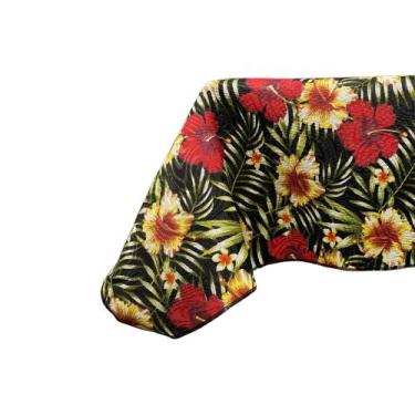 Imagem de Toalha De Mesa Estampada Floral - MUMUDECOR, 83 HIBISCO VERMELHO FUNDO