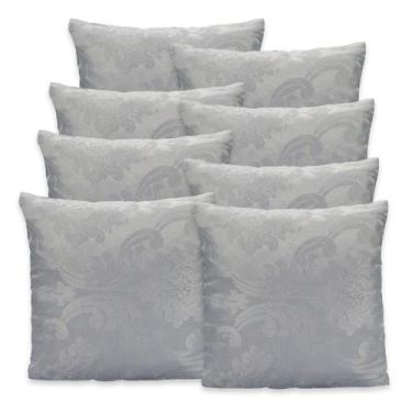Imagem de Kit 8 Capas de Almofada c/ Zíper em Jacquard Adamascado Luxo 40cm x 40