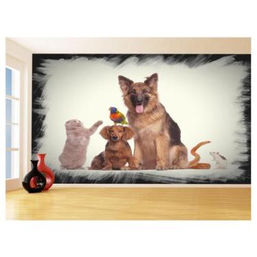 Imagem de Papel De Parede 3D Animais Cão Gato Petshop 3,5M Anm427 - Você Decora