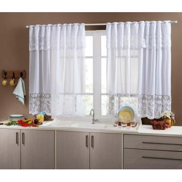 Imagem de Cortina De Renda Para Cozinha 2,50M X 1,20 Com Bandô Tulipa - Beatriz 