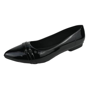 Imagem de Sapatilha Feminina Enfeite Bico Fino 38.019 - Donna Santa, Preto, 42