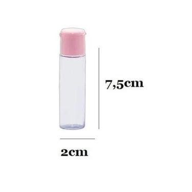 Imagem de 12 Frascos Pvc Transparente 15 Ml c/ Tampa Flip Top Rosa - Lynx Produç
