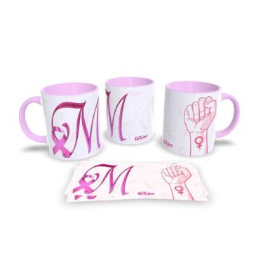 Imagem de Canecas Rosa de Porcelana Personalizadas Outubro Rosa - Estampa Sublim